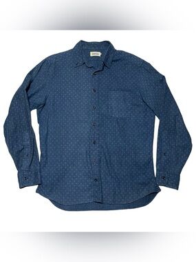 Taylor Stitch The Jack shirt Indigo Star Pattern Long Sleeve Button Shirt 44